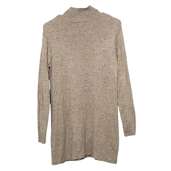 J Jill Mock Neck Pullover Sweater Womens XS Beige Speckled Light Academia Preppy - Picture 4 of 4